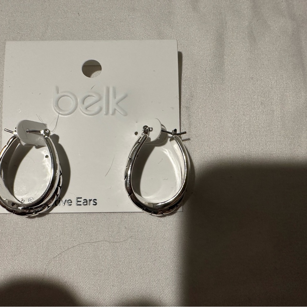 Belk Shiny Silver Hoop Earrings